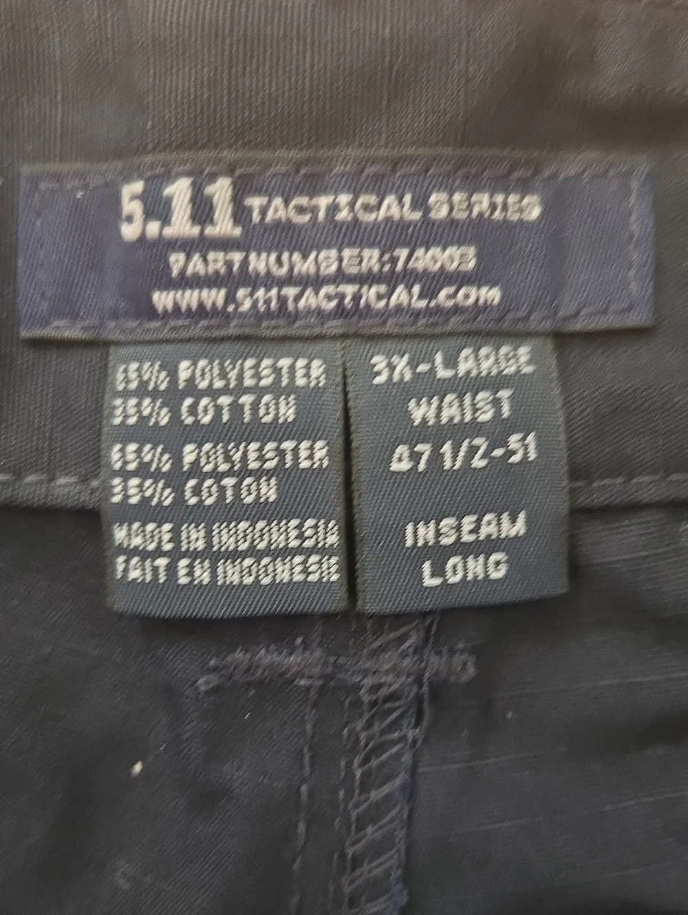 5.11 TACTICAL TDU Ripstop Pants Men's Size 46
